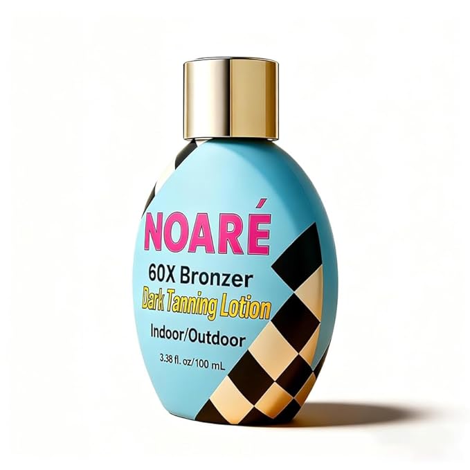 NOARE Tanning Bed Lotion 60X Bronzer, Indoor Outdoor Dark Self Tanning Lotion DHA+Erythrulose, Gradual Tanner for Light to Medium Skin Tone, 3.38 FL OZ