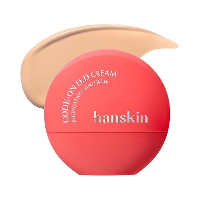 Hanskin DD Cream Foundation – Korean BB Cream for Self-Tan & Medium Skin | Lightweight Semi-Matte Liquid | Pore-Blurring, Tone-Evening Daily Base Makeup | 1.18 fl oz (23N NATURAL BEIGE)