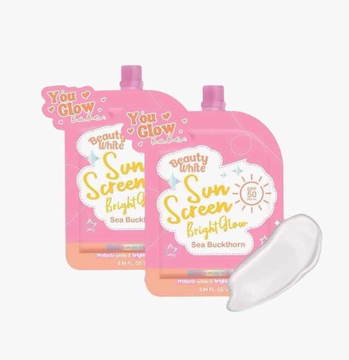 You Glow Babe Beauty White Sunscreen Bright Glow with Sea Buckthorn SPF 50 PA+++ (Twin Pack 25g)
