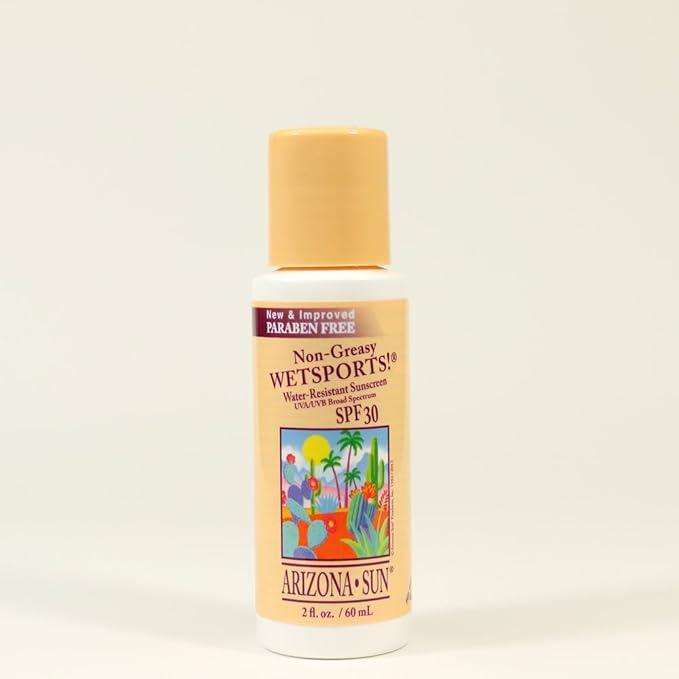 Arizona Sun Wetsports Water Resistant Sunscreen SPF 30 – 2 oz -Total Sun Protection Lotion Sunscreen Cream - Face and Body Sun Screen – Sun Block