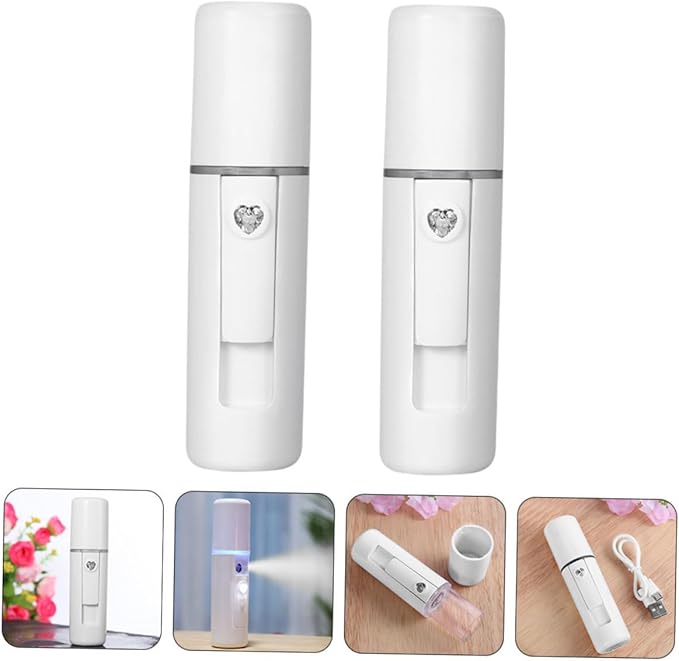 2pcs Skin Care Facial Steamer Mist Sprayer Face Humidifier Tool for Rosacea Essence Toner Mist Long-Lasting Moisture Beauty Tool for Ages