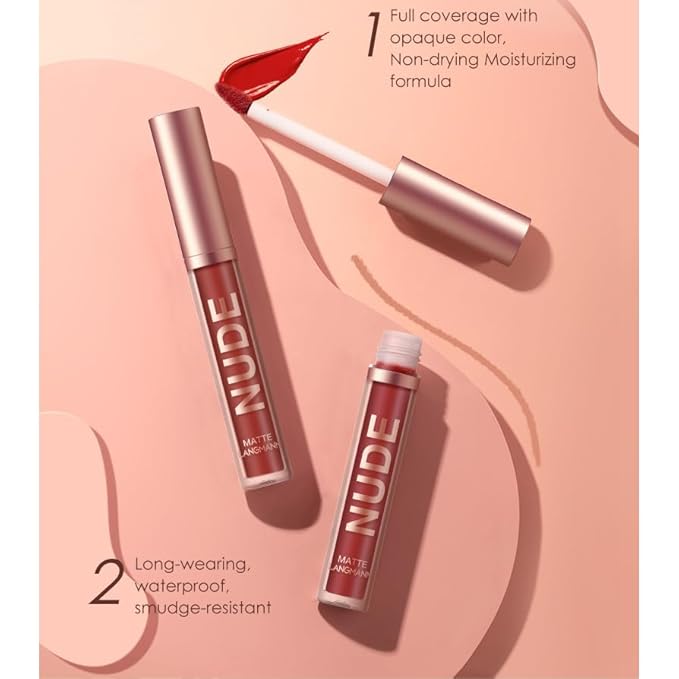 BONNIE CHOICE 12Pcs Matte Liquid Lipstick + Lip Liner Pens Set, 6 Matte Lipstick With 6 Matching Smooth Lipliner Waterproof Long Lasting 24 Hour Lip Gloss Makeup Valentine's Day Gifts for Women