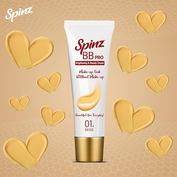 Spin BB Pro Brightening and Beauty Fairness Cream – Silky Smooth Formula, Soft & Smooth Skin, Covers Dark Spots – 29g | Makeup Look Without Makeup
