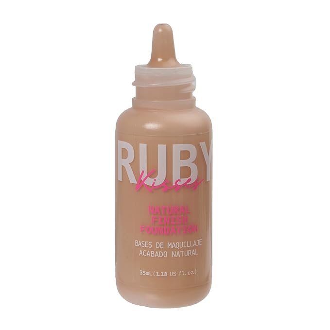 Ruby Kisses Liquid Foundation Medium Coverage, Lightweight, Natural Finish, Face Makeup for All Skin Type, Korean Makeup (Buff Beige)