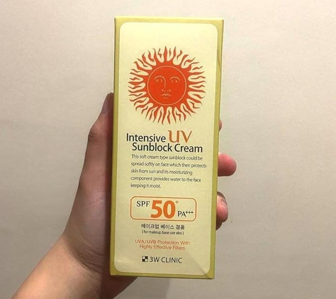 3W Clinic Intensive UV Sunblock Cream SPF50 PA+++ 70ml / 2.37 fl.oz(Pack of 2)