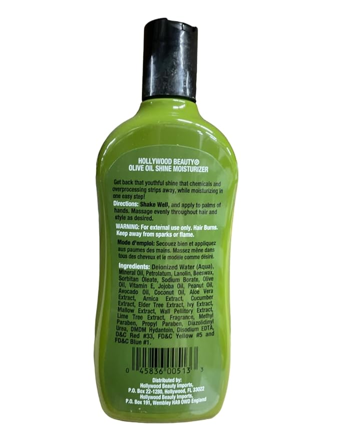 HOLLYWOOD BEAUTY Olive Oil Shine Moisturizer Shine and Moisturizer in One Step 12oz/355ml