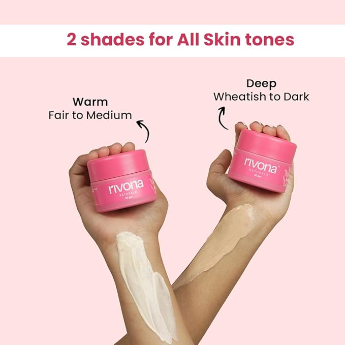 RIVONA NATURALS Bright Pink cream tinted moisturizer - BB cream with Niacinamide and Alpha Arbutin - Light Sheer coverage for healthy glow, oil free 1.7 Oz