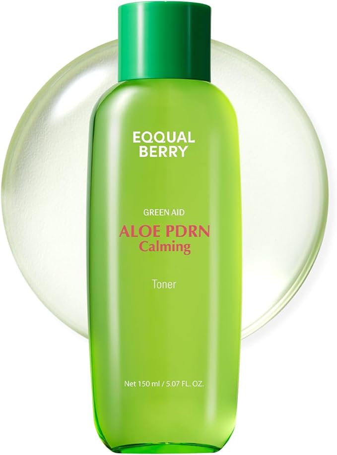 EQQUALBERRY Aloe PDRN Calming Toner, for Sensitive, | Instant Relief & Cooling | Non-Comedogenic & Fungal Acne Safe, Skin Barrier Repair | K-Beauty (5.07 fl.oz / 150ml)
