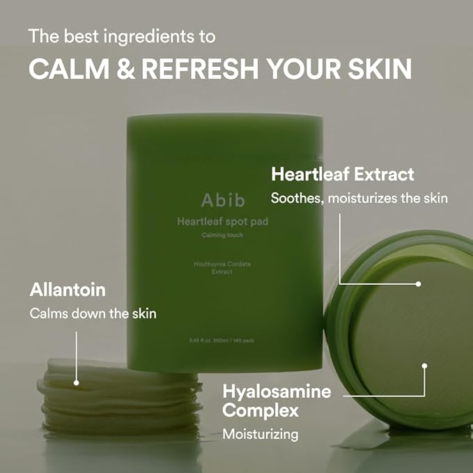Abib Soothing Acne Care Duo: Heartleaf Teca Capsule Serum Calming Drop & Heartleaf Spot Pad Calming Touch 80pads I Centella Asiatica & Niacinamide Serum, Toner Pads for Sensitive Skin