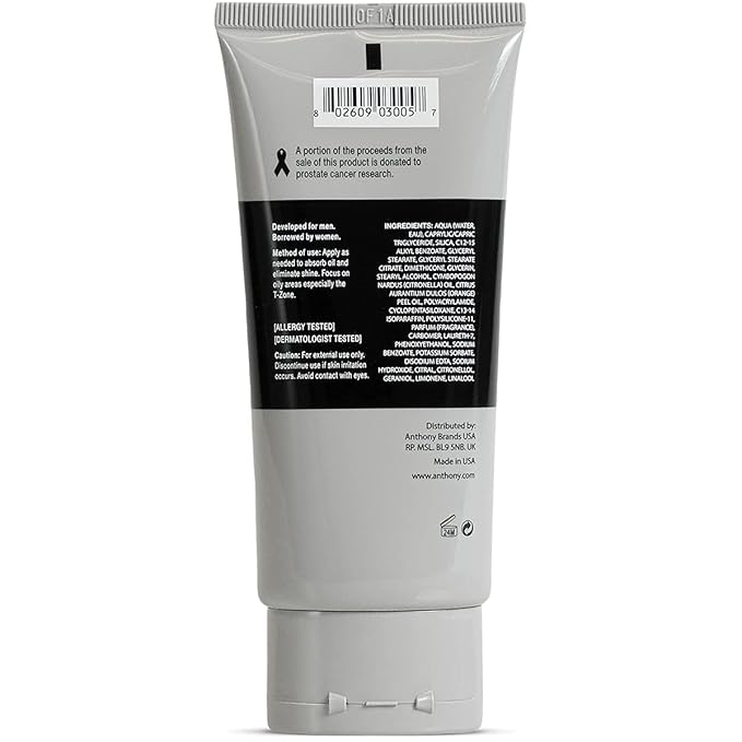 Anthony Purifying Astringent Toner Pads, 60 Count, and Anthony Instant Fix Oil Control, 3 Fl Oz