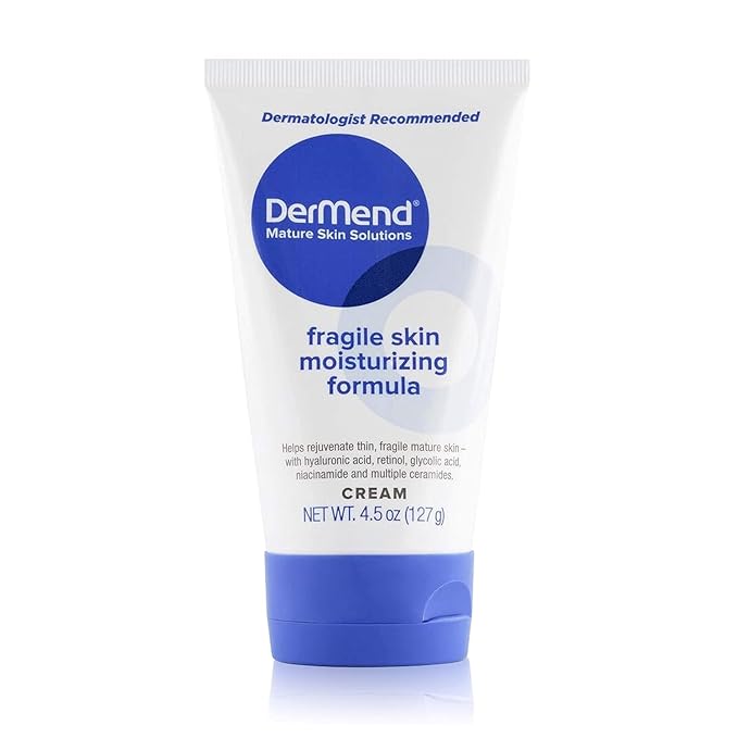 Dermend Specialized Fragile Skin Moisturizing Cream: Formula to Restore & Rejuvenate - Daily Anti Wrinkle Cream for Firming & Strengthening Thin, Aging Skin - 4.5 Oz Tube