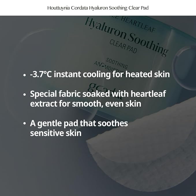GOODAL Heartleaf Houttuynia Cordata Hyaluron Soothing Clear Pad 70 Sheets, Calming Redness Relief Daily Facial Toner Pad for Sensitive Skin, Korean Skin Care, Instant Cooling