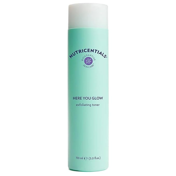 Nu Skin Here You Glow Face Exfoliator Toner | Toner for face with Water, Salicylic Acid, Glycolic Acid & Hydroxy Acid Blend | Unclog Pores, Prevent Acne, Smooth & Hydrate Your Skin | 150 ml | 1 Pack
