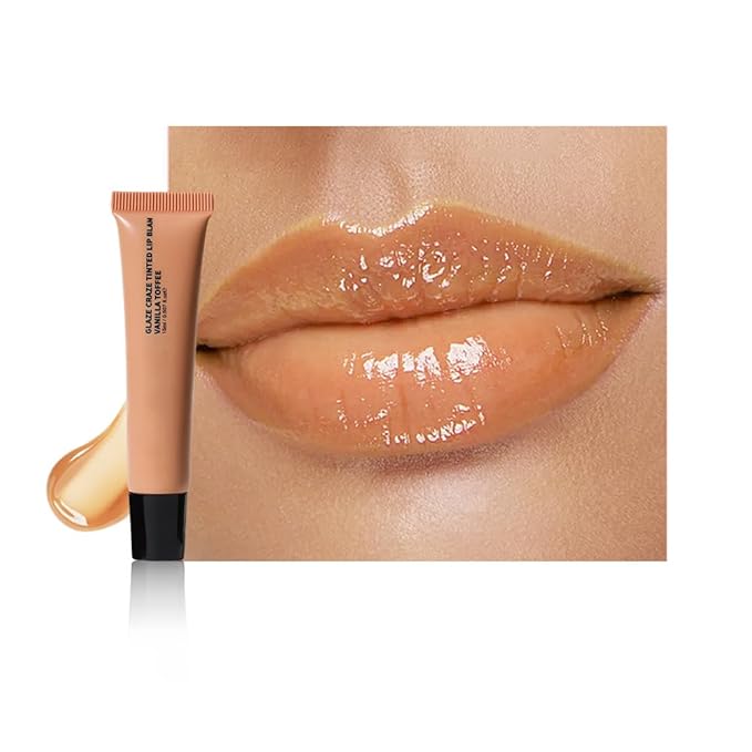 Summer Lip Butter Lip Balm Glow Reviver Lip Gloss, Melting Lip Serum, Ultra-Hydrating Natural Vegan Lip Balm, Sheer-Tinted Shine & Hydration, Soothes & Softens Dry Lips (Light Brown)