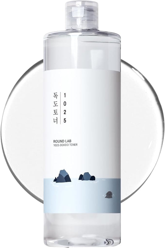 ROUND LAB 1025 Dokdo Toner 16.91 Fl Oz, Oil Control and Reduces Excess Sebum, Gentle Exfoliating Facial Toner, Deep Sea Water for Moisturization, Soft Finish Without Stickiness, Korean Skin Care