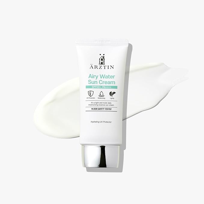 Airy Water SUN Cream SPF50+, PA++++, Lotion Type, NO Whitecast Smooth Texture Light Finish Sun Lotion
