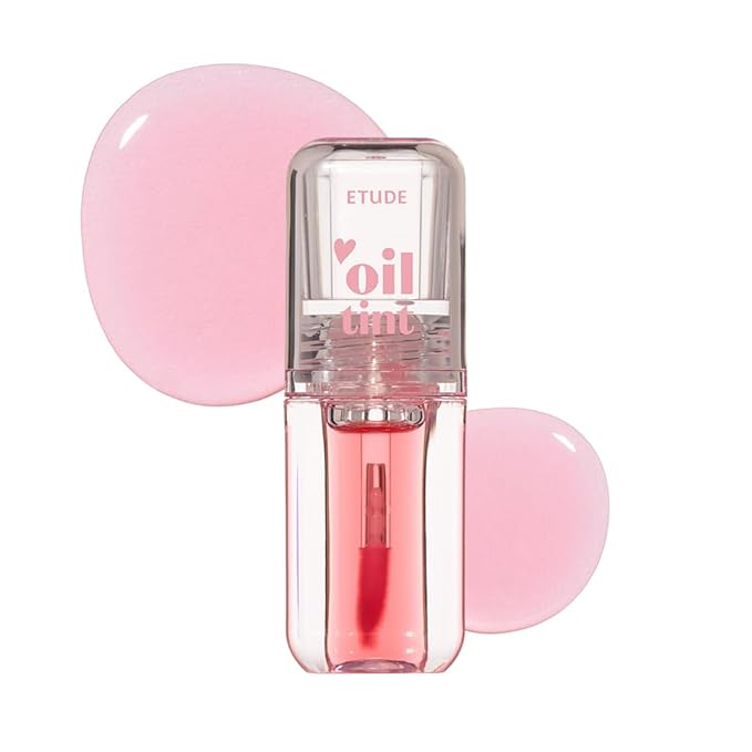 ETUDE Dear Darling Oil Tint #5 Red Oil (0.14 fl.oz) | High Moisturizing and Strong Hydrating Lip Oil/Lip Gloss | Smooth and Moist Lips | Non-Sticky Lip Oil Tint For Dry Lips | K-beauty