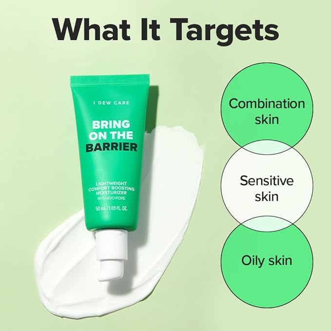 I DEW CARE Lightweight Boosting Moisturizer - Bring On The Barrier | Strengthening, Soothing for Combination Skin and Oily Skin, Balance Excess Sebum, Fast Absorption, Hydrating, 50mL
