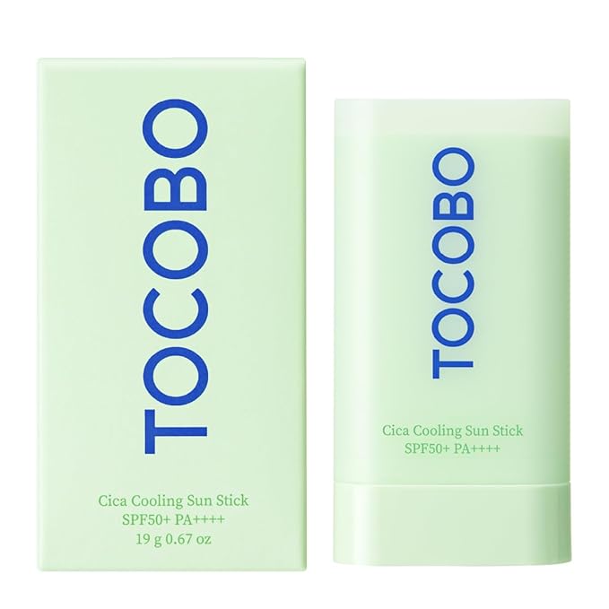 TOCOBO Cica Cooling Sun Stick SPF50+ PA++++ 1.69 fl. oz - Fermented Cica Complex, Cooling Sun Stick, Reduces Skin Temperature, Quick Soothing, Lightweight and Moisturizing Sun Stick
