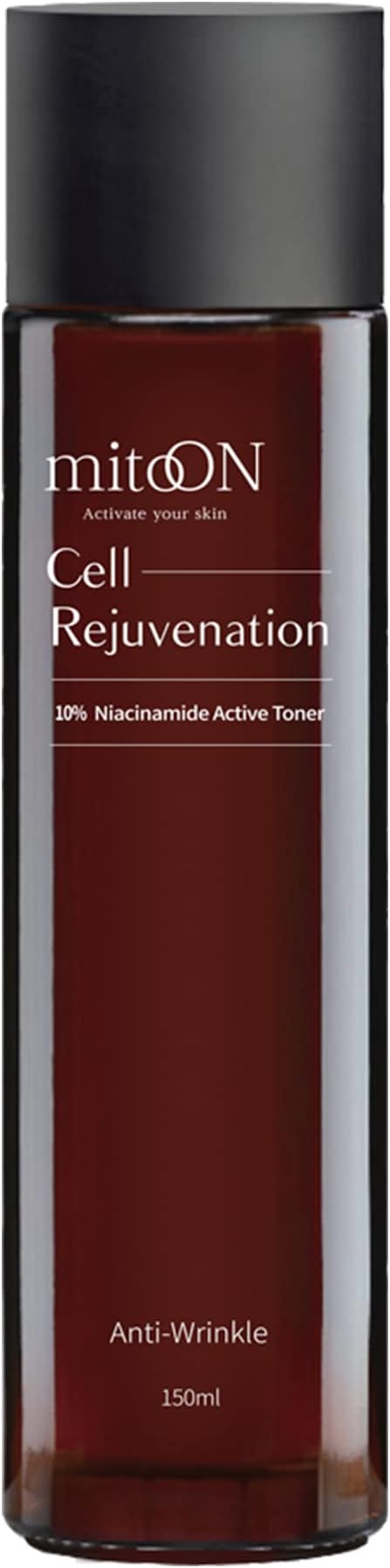 Mito-on Cell Rejuvenation Anti-Aging Toner, 150ml / 5.07 fl.oz - 10% Niacinamide and Resveratrol, Centella + Green Tea for Soothing, Skin Barrier Strengthening and Soft Skin Texture, Korean Skin Care