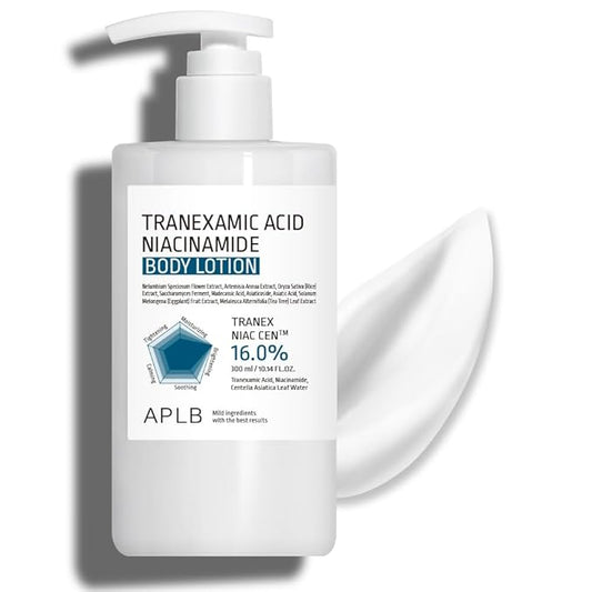 APLB Tranexamic Acid Niacinamide Body Lotion | TRANEX NIAC CEN™ 16.0% 10.14 FL.OZ/Korean Skincare, Long lasting hydration, Blemish Care, Helps with skin discoloration