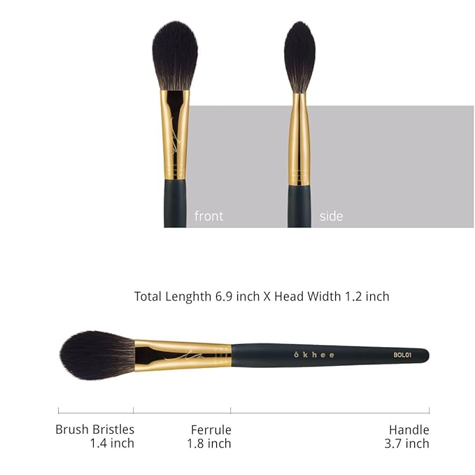 SOO ADOR okhee Cheek Brush BOL01 - Professional Blush Brush for Soft, Natural Application | Designed by K-Pop Makeup Artist Seo Ok | Makeup brush - Blush Brush K-Beauty