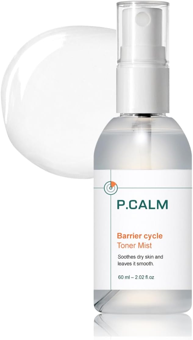 P.Calm Barrier Cycle Toner Mist – Papaya Extract, Centella Asiatica & Hyaluronic Acid for Hydration & Soothing, Korean Skincare (60ml / 2.02 fl.oz)