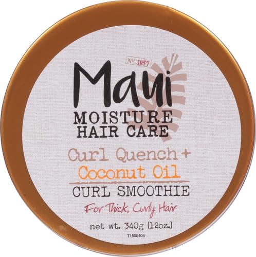 Maui Moisture Hydrating Curl Smoothie with Coconut Oil | For Tight Curls | Silicone-Free | Vegan | 12 oz Pack of 2