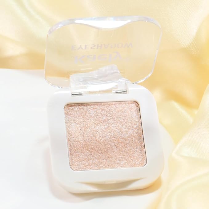 Glitter Singe Eye Shadow Palette Makeup, Pearl White Glitter Monochrome Eyeshadow For Older Women, Mini Pressed Pigmented Waterproof Sombras Para Ojos, Vegan, Talc, Paraben & Cruelty Free