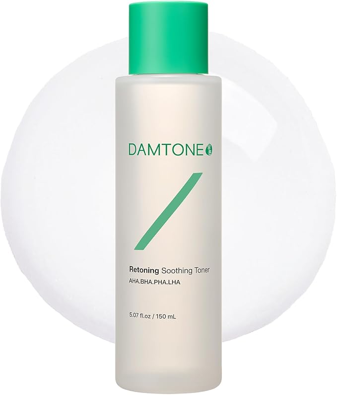 Damtone Retoning Soothing Toner – Korean 4HA Exfoliating & Hydrating Toner, Sebum & Pore Care, Gentle on Sensitive Skin (150mL / 5 fl.oz)