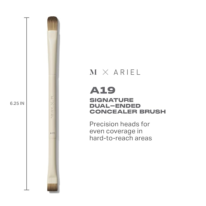 Morphe x Ariel Full Makeup Brush Collection - Includes A24 Foundation, A58 Cream Contour, A19 Dual-Ended Concealer, A14 Precision Setting, and A22 Blush Brushes (5 Piece Set)