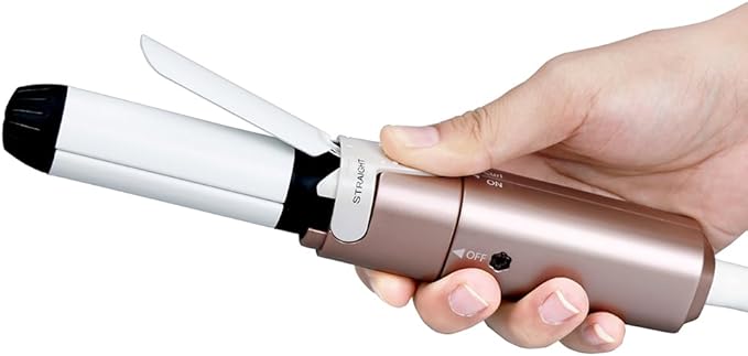 VAV Mini Travel 2 in 1 Curling Iron Small Hair Straightener and Curler Dual Voltage Flat Iron,1 Inch Hair Iron,Ceramic Portable Curling Wand,for Short Hair,Curls Bangs (Rose Gold)