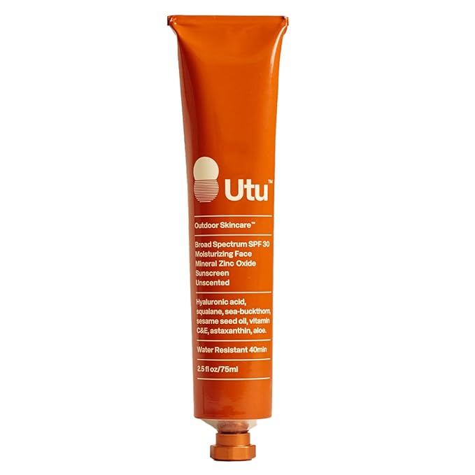 UTU - SPF30 Daily Moisturizing Face Sunscreen | Hyaluronic Acid, Squalane, Vitamin C+E | Clean, Reef Safe, Cruelty Free, Broad Spectrum, Mineral Zinc Oxide (75 mL | 2.5 fl oz)