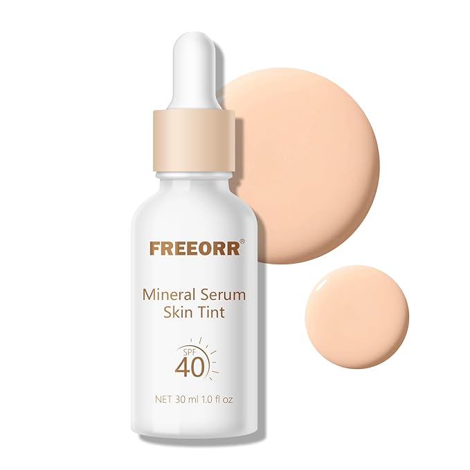 Skin Tint with SPF 40,24HR Tinted Mineral Sunscreen Serum with Zinc Oxide,Multi-use Tinted SPF Serum Foundation,Long Lasting Full Coverage Buildable Foundation-Classic Ivory, 1 Fl Oz