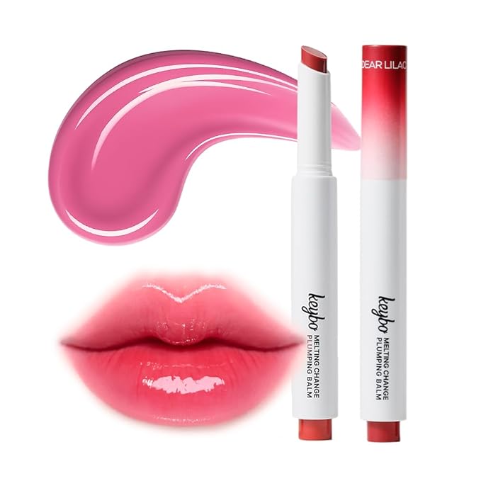 KEYBO Melting Change Plumping Lip Balm – Hydrating Glossy Tinted Lip Plumper, Non-Sticky MLBB Balm for Smooth, Natural Volume – Moisturizing K-Beauty Lip Treatment (05. Dear Lilac)