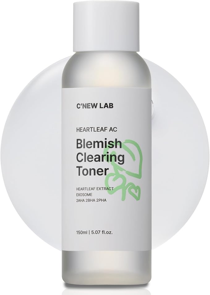 C’New LAB Heartleaf AC Blemish Clearing Toner 150ml (5.07 fl.oz.) | Sebum & Acne Control, Pore Tightening, Skin Balancing Toner | Heartleaf Extract, Heartleaf Exosome, PHA, Korean Facial Toner