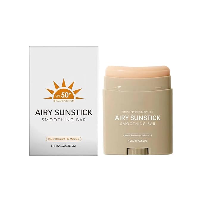 Sunscreen Stick SPF 50+ – Korean Semi-Matte Sun Protection Bar, No White Cast, Lightweight, Water-Resistant Sunblock for Face & Body, 23g