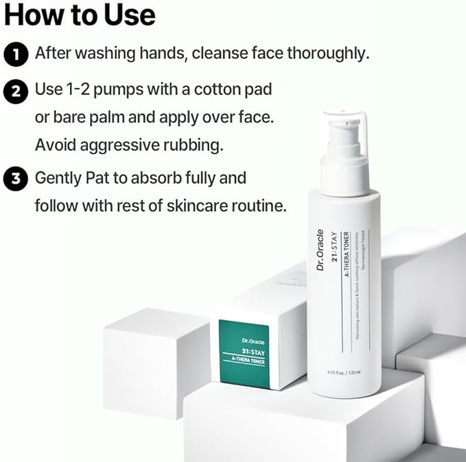 A-Thera Toner Facial Moisturizer Face Serum Korean Skincare Toner for Sensitive Skin, (4.05fl.oz.fl.), Dermatologist Tested, 21;Stay by DR.ORACLE