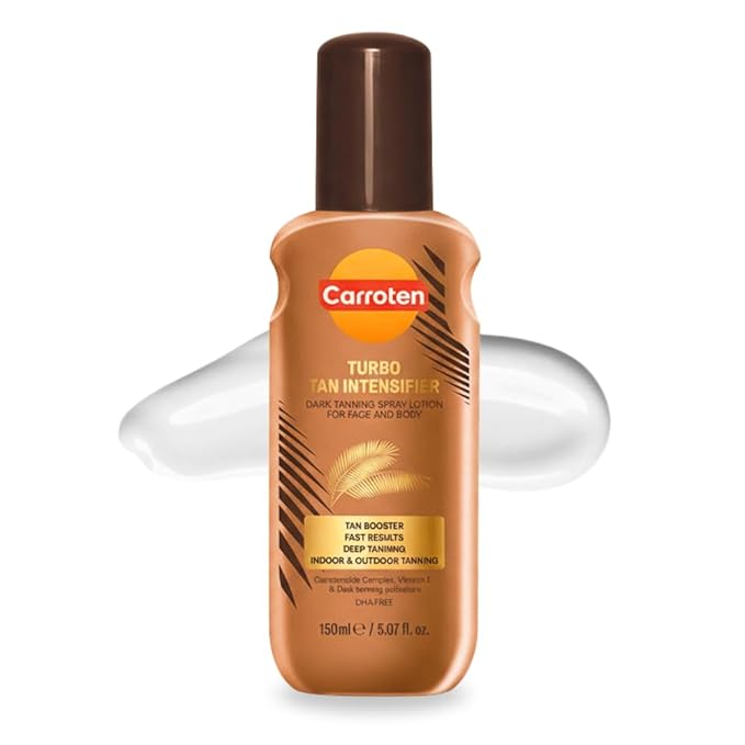 Carroten Turbo Tan Intensifier | Tanning Primer for Fast Long-lasting Results | Deep Tanning Spray Lotion for Face & Body | Quick-Drying, Lightweight Hydration | Made in Greece | 5 oz