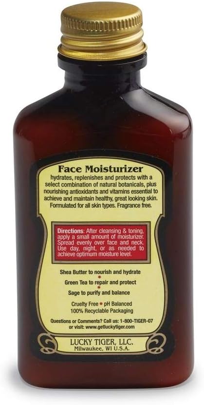 Lucky Tiger: Premium Facial Moisturizer, 3.5 oz (2 pack)