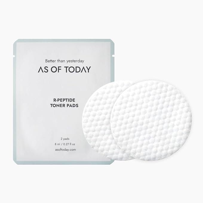AS OF TODAY R-Peptide Toner Pads (60 Pads) | Exfoliating Face Pad with Peptides & Niacinamide | Pore Minimizing Toner for Acne-Prone & Oily Skin | Hydrating Korean Skincare | Clean Beauty