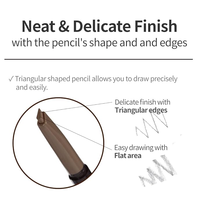 ETUDE Drawing Eye Brow, Eyebrow Pencil, Microblading, Long Lasting, Soft Textured Natural Daily Look, Korean Makeup, Beauty, Dark Gray (0.008 Ounce)