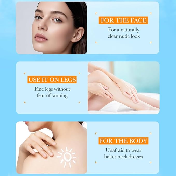 Rice Sunscreen Cream,2 Pcs Rice Probiotics Organic Relief Sunscreen for Face and Body-Moisturizing,Skin Protection and All Skin Types,Facial Body Rices Sunblock for Women Man (A)