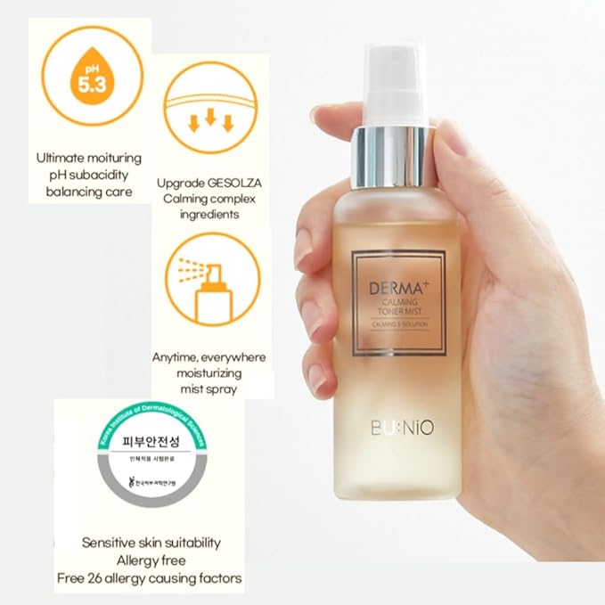 BU:NiO Soothing Toner Mist - Facial Spray with Skin Booster for Sensitive Skin,100ml /3.38 FL.Oz,Good Korean Skincare_ Clarifies & Wrinkle Improvement