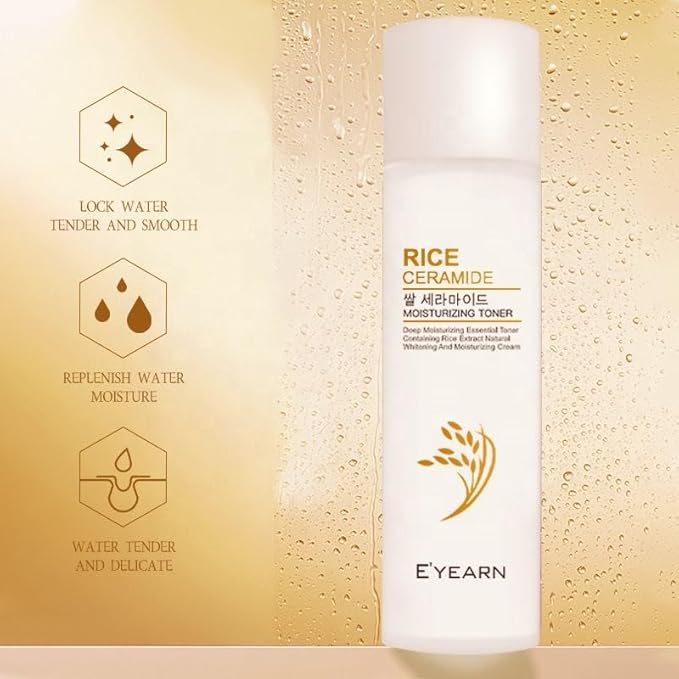 Rice Ceramide Moisturizing Toner 120ml/ 4 fl.oz Exclusive Korean Rice Extract Niacinamide Ceramide Hyaluronic Vegan Hydrating Milky