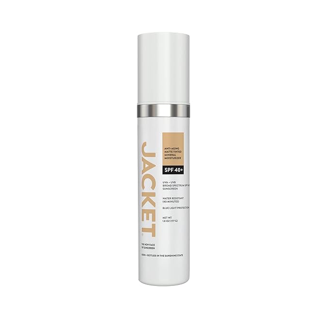 SPF 40+ Anti-Aging Tinted Mineral Moisturizer for Face, Broad Spectrum Sunscreen with Matte Finish, Lightweight Water-Resistant Daily UV Protection, Blue Light Defense, Hydrating Skin-Perfecting Tint