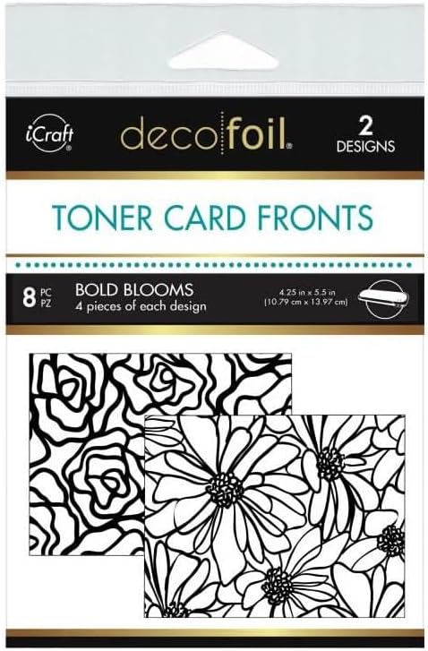 Thermoweb Deco Foil Toner Card Fronts 4.25"X5.5" 8/Pkg-Bold Blooms