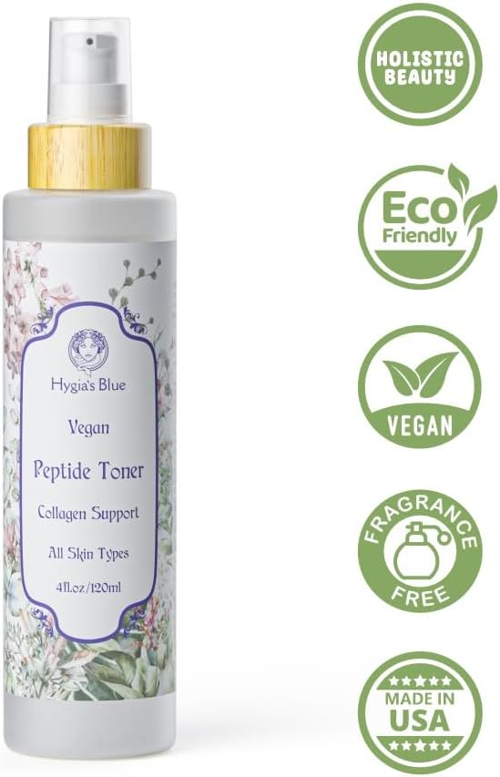 Hygia’s Blue Vegan Peptide Toner, unscented, Alcohol-Free, Holistic Skincare