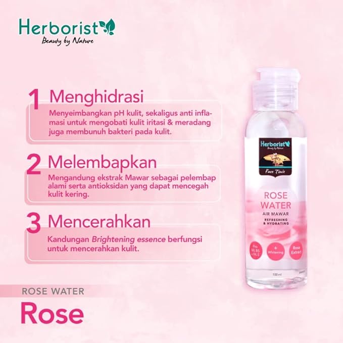 Herborist Rose Series Face Toner Rose Water Air Mawar 100ml (Pack of 1)