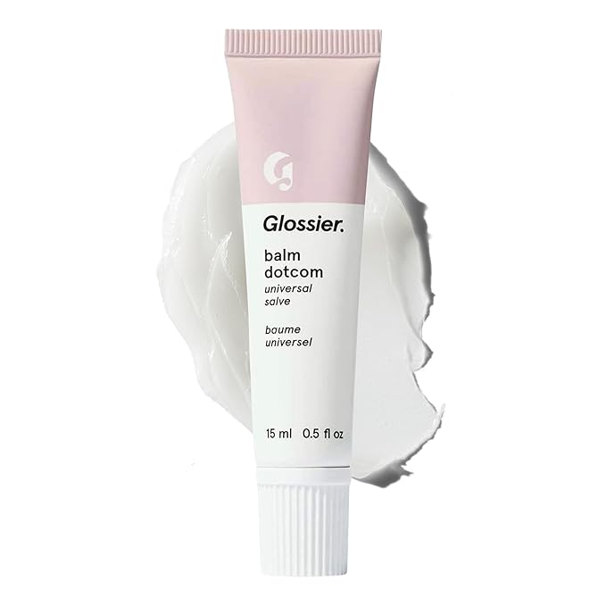 Glossier Balm Dotcom Hydrating Lip Balm - Universal Salve, Up to 12Hr Moisture - Lanolin, Beeswax & Castor Oil for Dry Lips, Cuticles & Skin - Original, Clear Fragrance-Free, 15ml